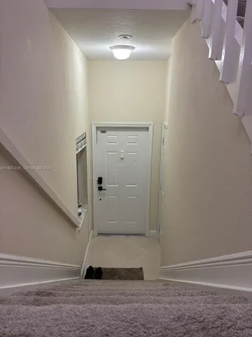 an empty room with closet