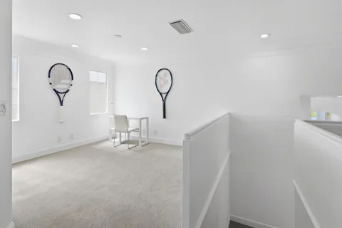 a view of a balcony with lake view and mountain view
