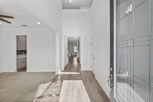 a view of hallway with walk in closet
