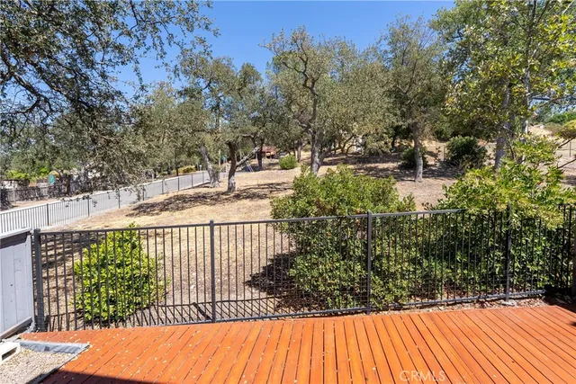 a view of a wooden deck