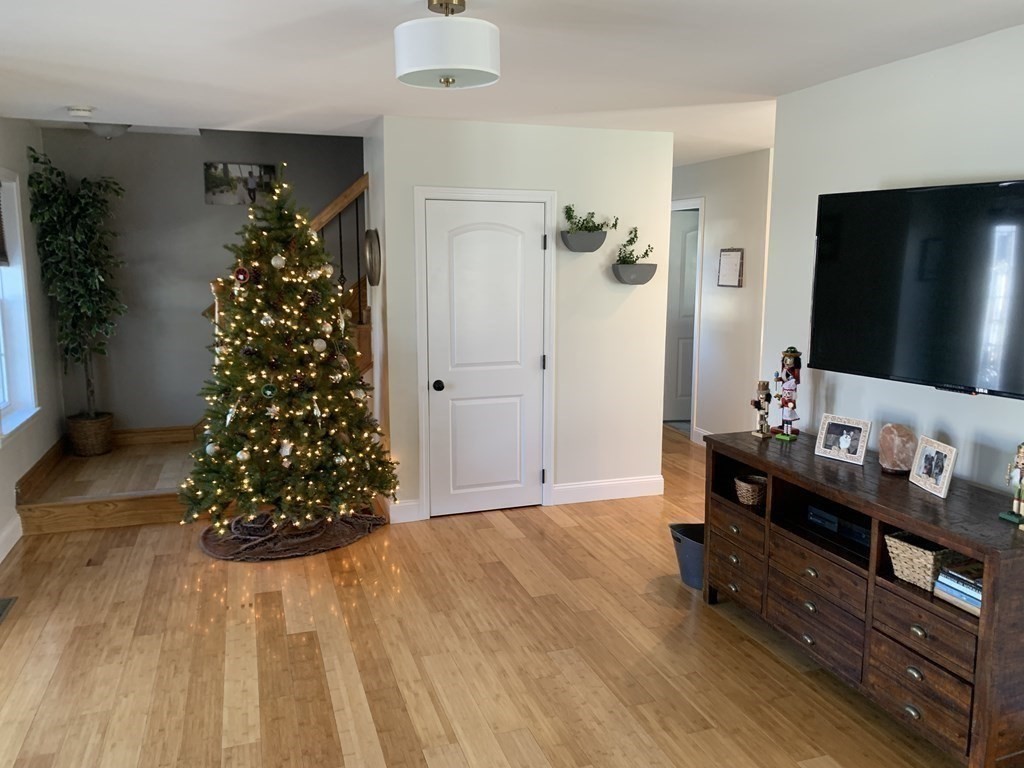 418 Smith Street Fall River, MA 02721 - Photo 17 of 37 a living room with a couch wooden floor and a potted plant