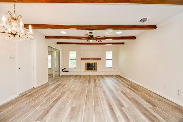 a view of a livingroom with a fireplace