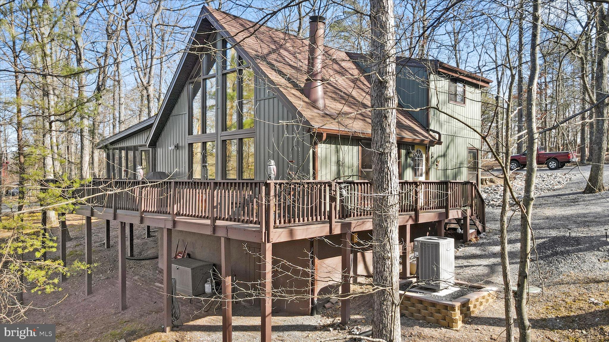 a view of a brick building next to a road