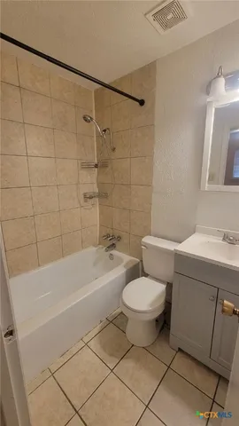 a bathroom with a toilet a sink and bathtub