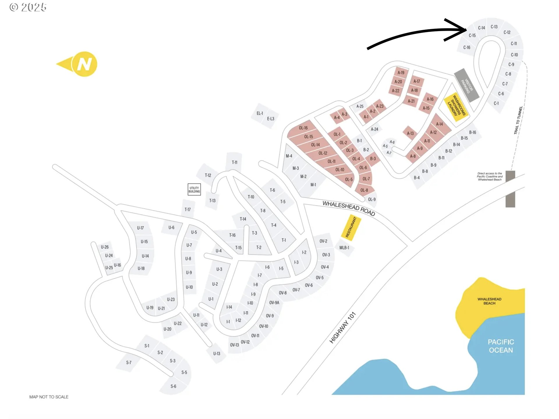 19921 Whaleshead Road, Unit C15 Brookings, OR 97415 - Photo 14 of 14 a bathroom with a sink and a shower curtain