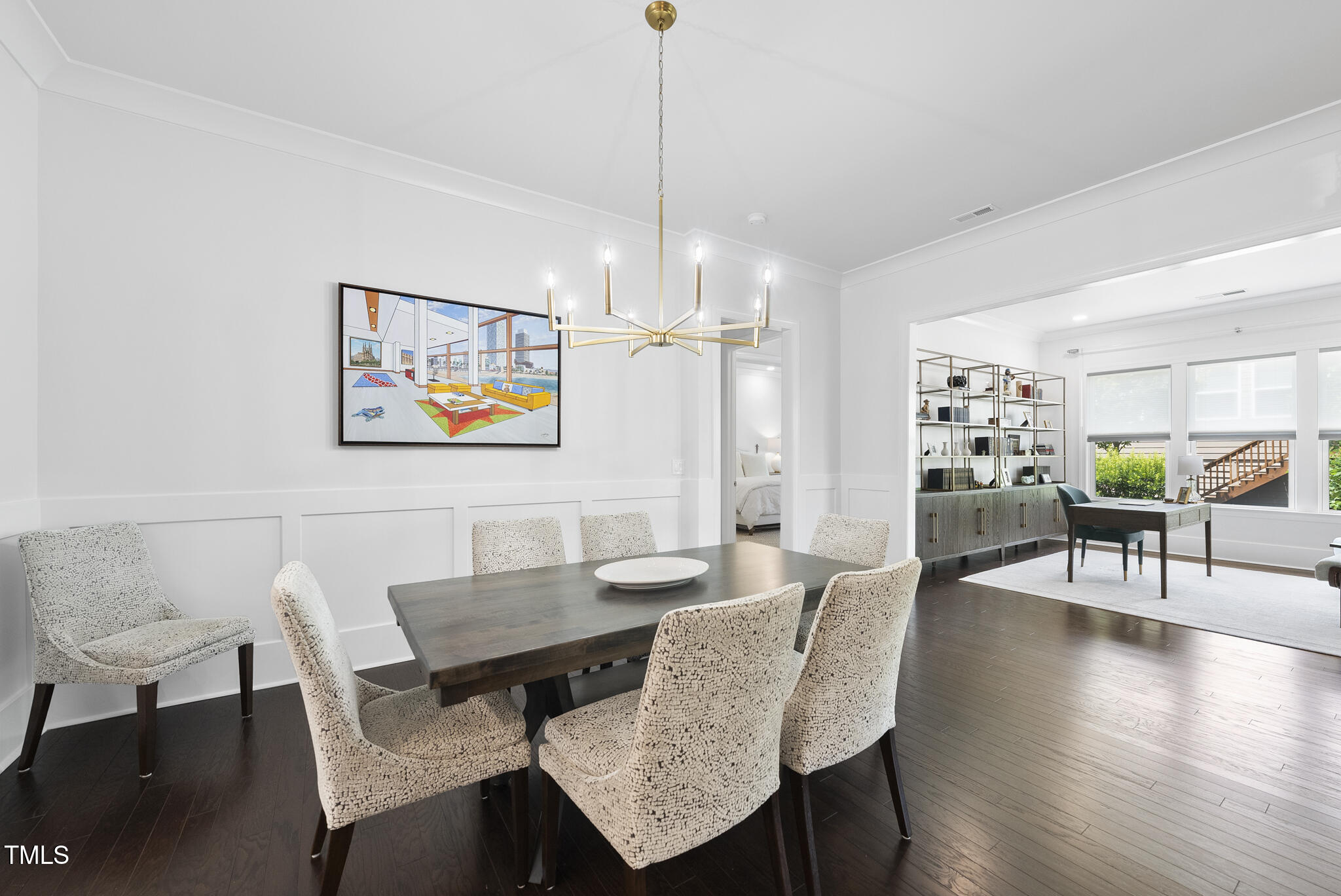 129 Damsire Way Cary, NC 27513 - Photo 11 of 33 a dining room with furniture a rug and wooden floor