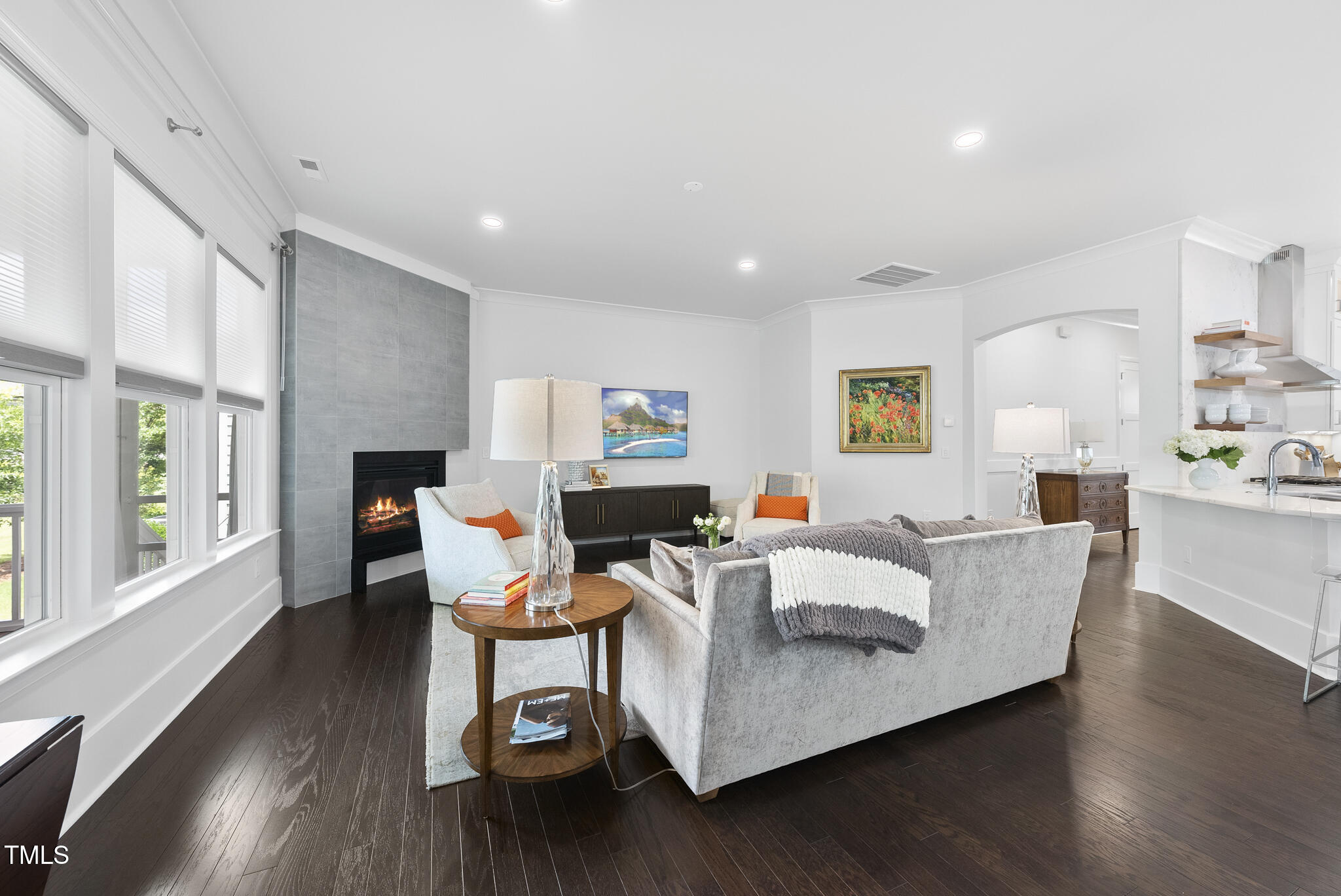 129 Damsire Way Cary, NC 27513 - Photo 13 of 33 a living room with furniture and a wooden floor
