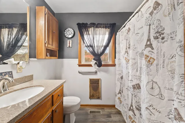 a workspace with furniture and window