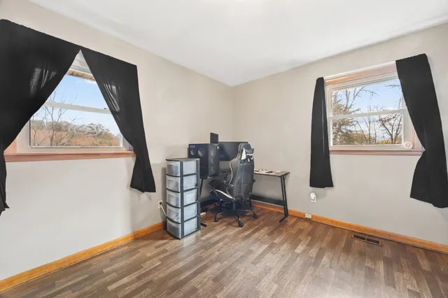 view of lake with yard