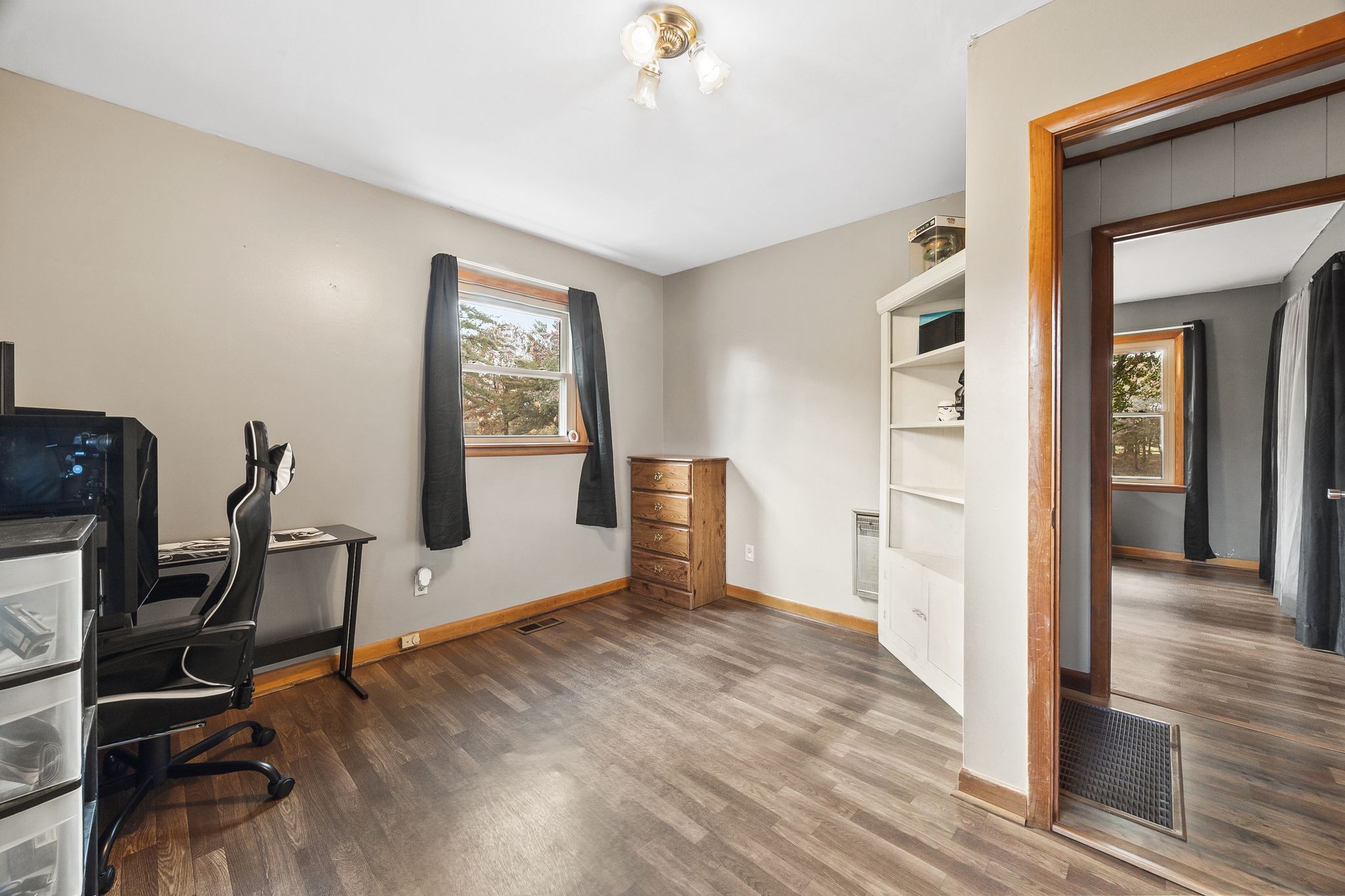 948 North Brace Road Summertown, TN 38483 - Photo 26 of 59 a view of a workspace with wooden floor and windows