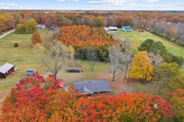 a swimming pool with trees in the background