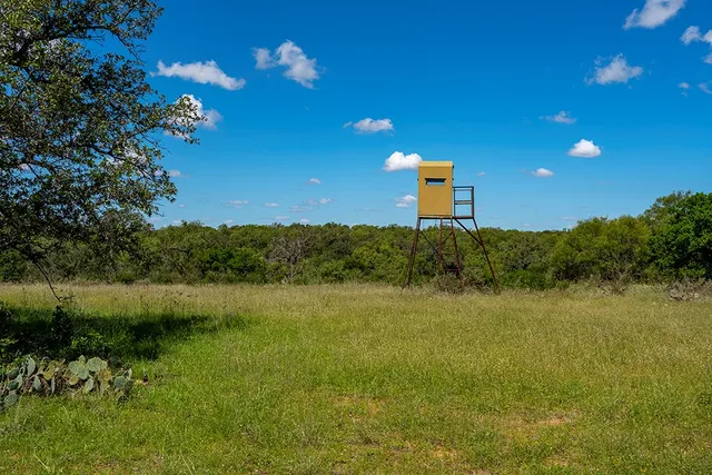 a view of a lake with a yard
