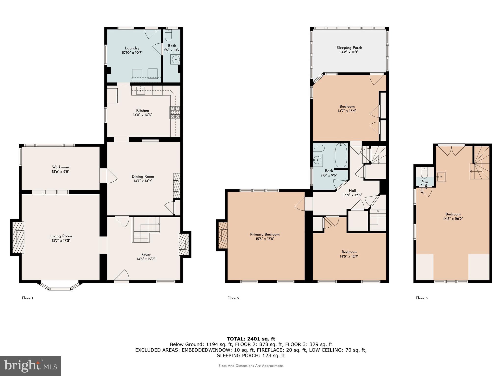 124 West Rittenhouse Street Philadelphia, PA 19144 - Photo 44 of 44 Floor Plan - all floors
