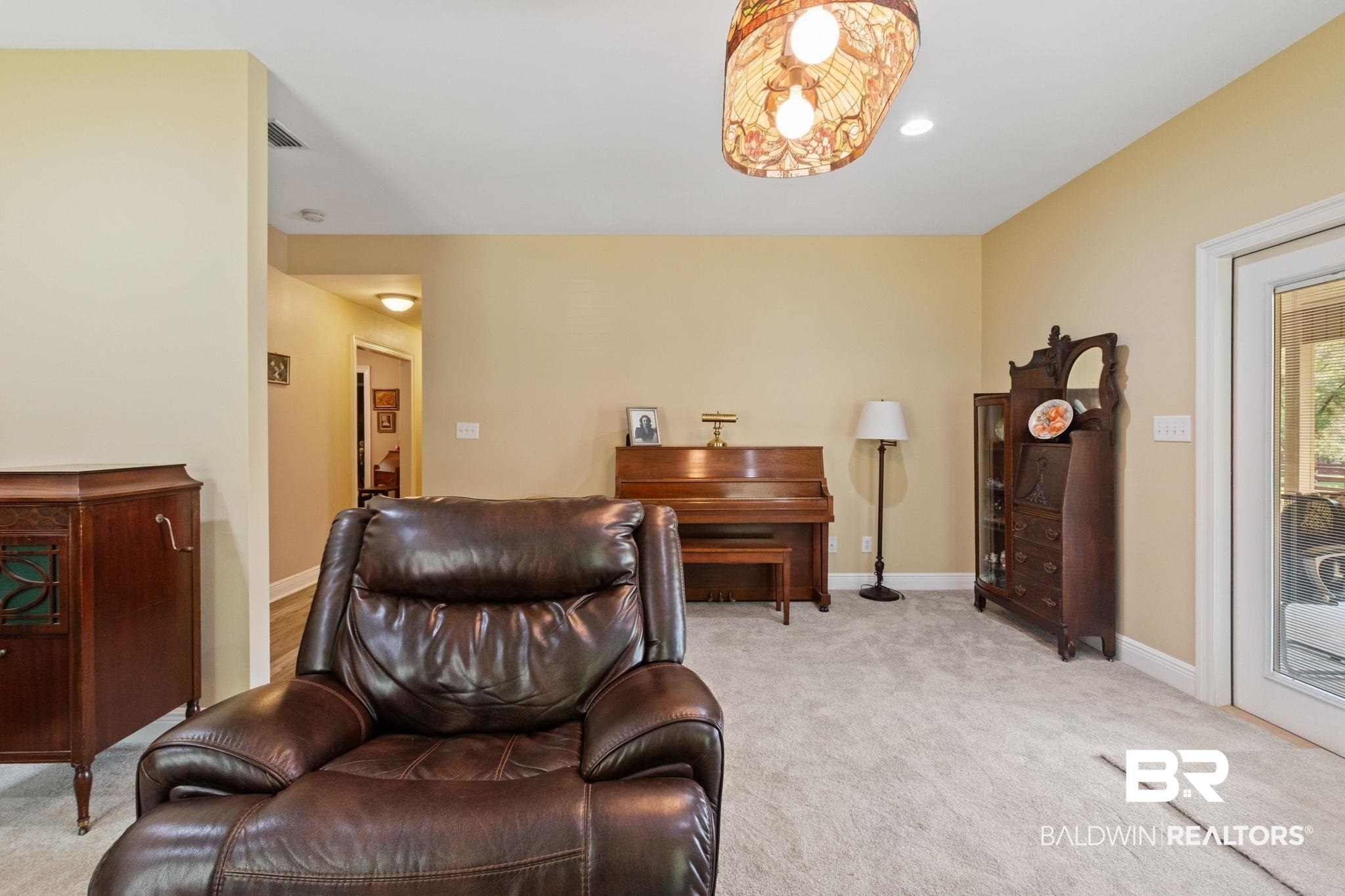 24250 Hack Road Bay Minette, AL 36507 - Photo 26 of 88 Living area featuring light carpet and recessed lighting