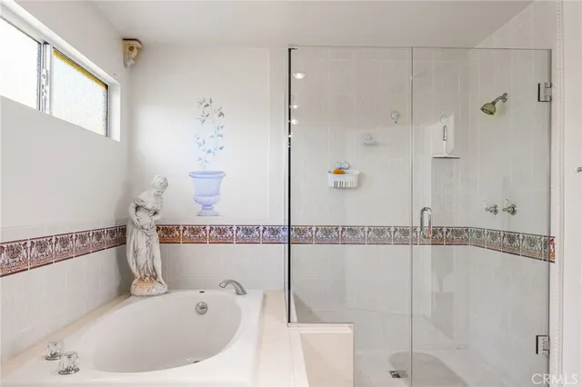 a view of a garden with a slide