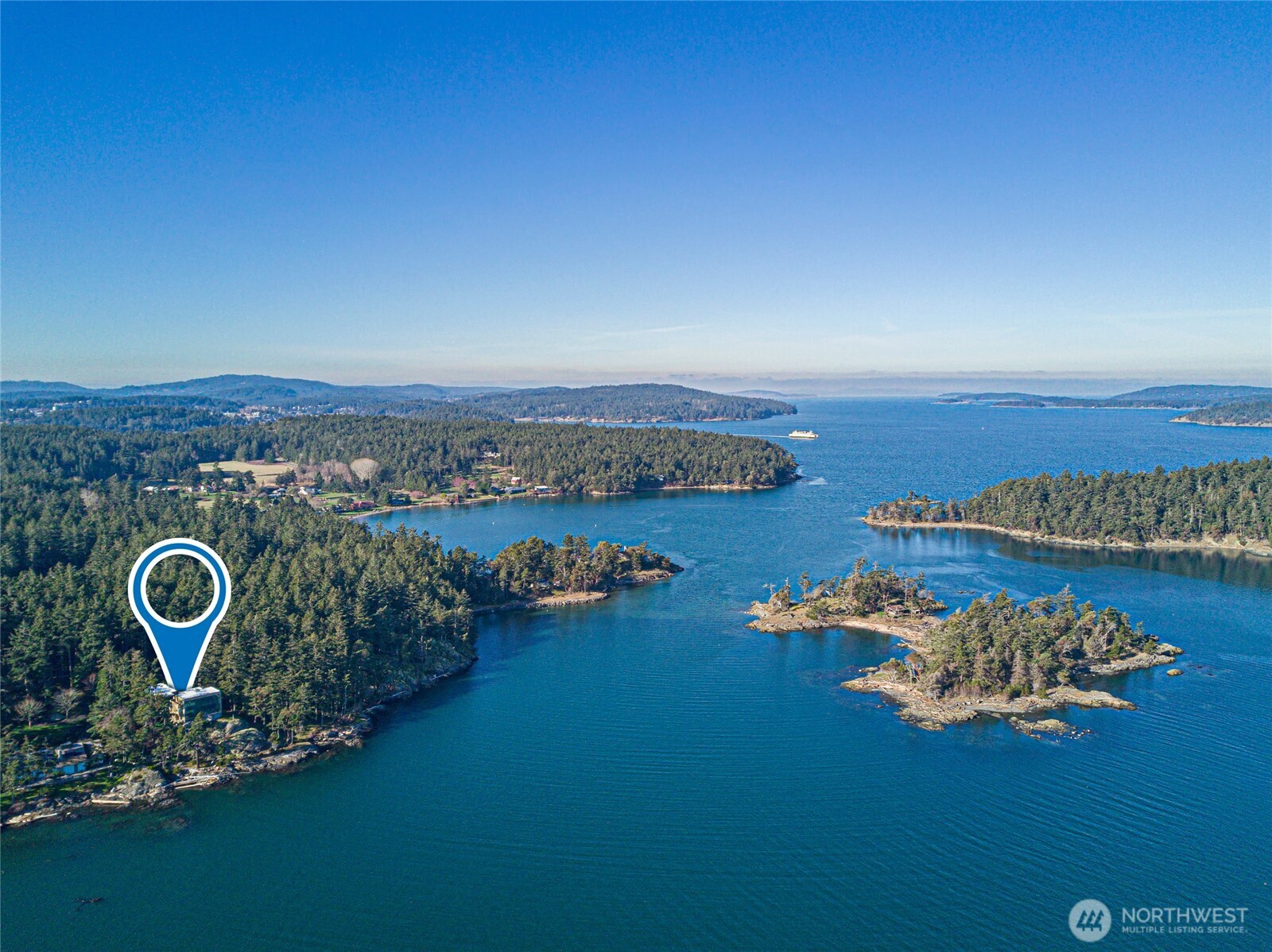 2623 Pear Point Road Friday Harbor, WA 98250 - Photo 8 of 40 an aerial view of a house and a kitchen
