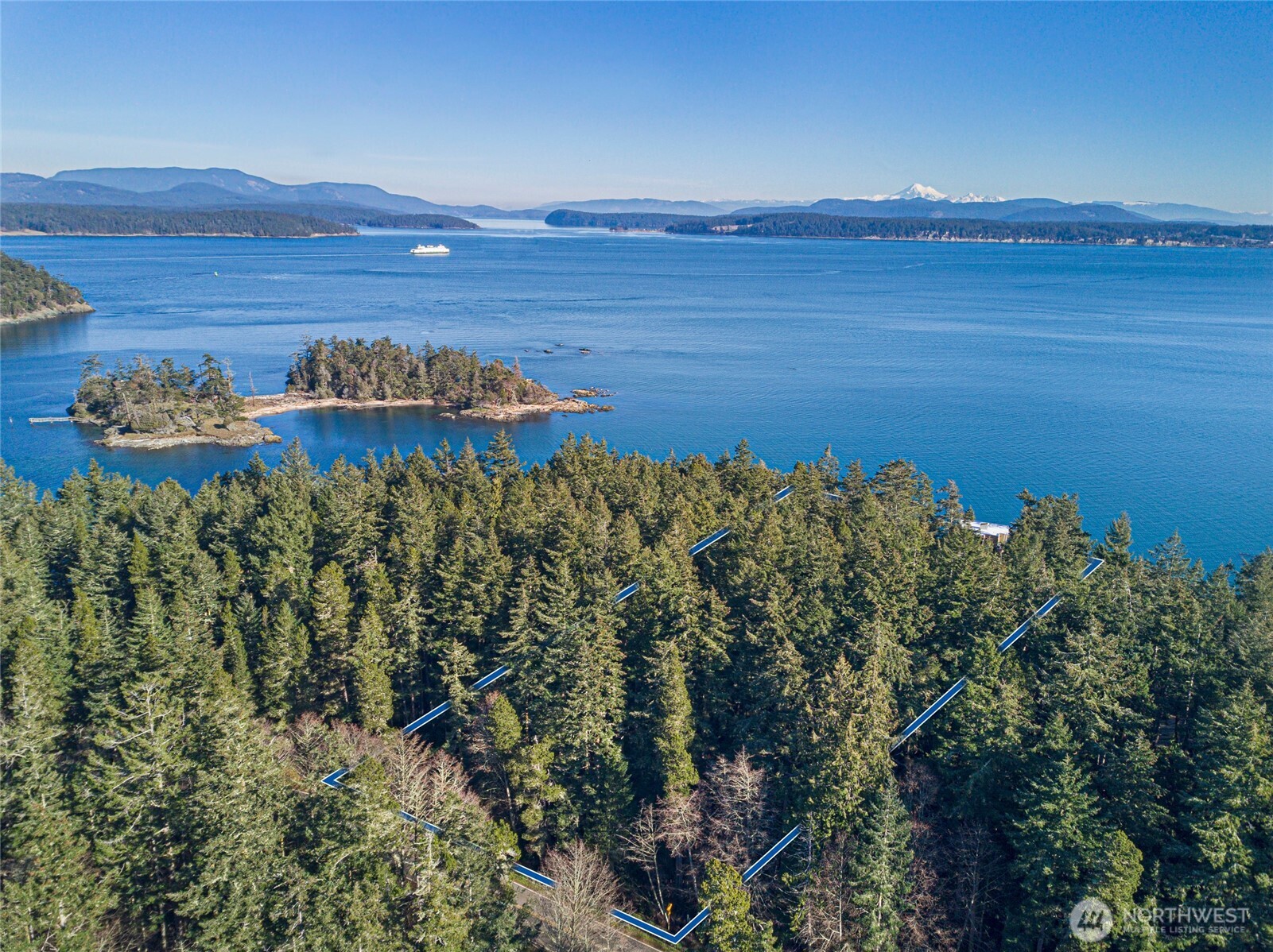 2623 Pear Point Road Friday Harbor, WA 98250 - Photo 10 of 40 a view of a large body of water with lots of trees in the background