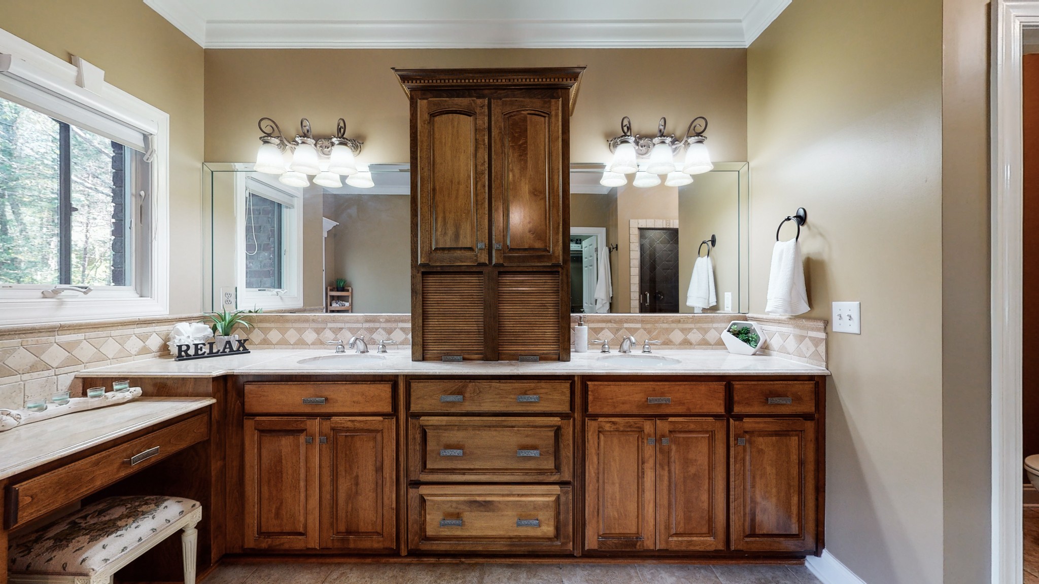 841 Vanderbilt Road Mount Juliet, TN 37122 - Photo 31 of 50 a bathroom with a double vanity sink and a mirror