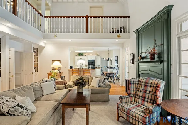 a living room with furniture