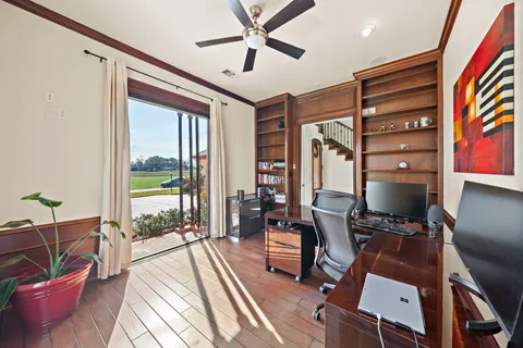 a work room with furniture