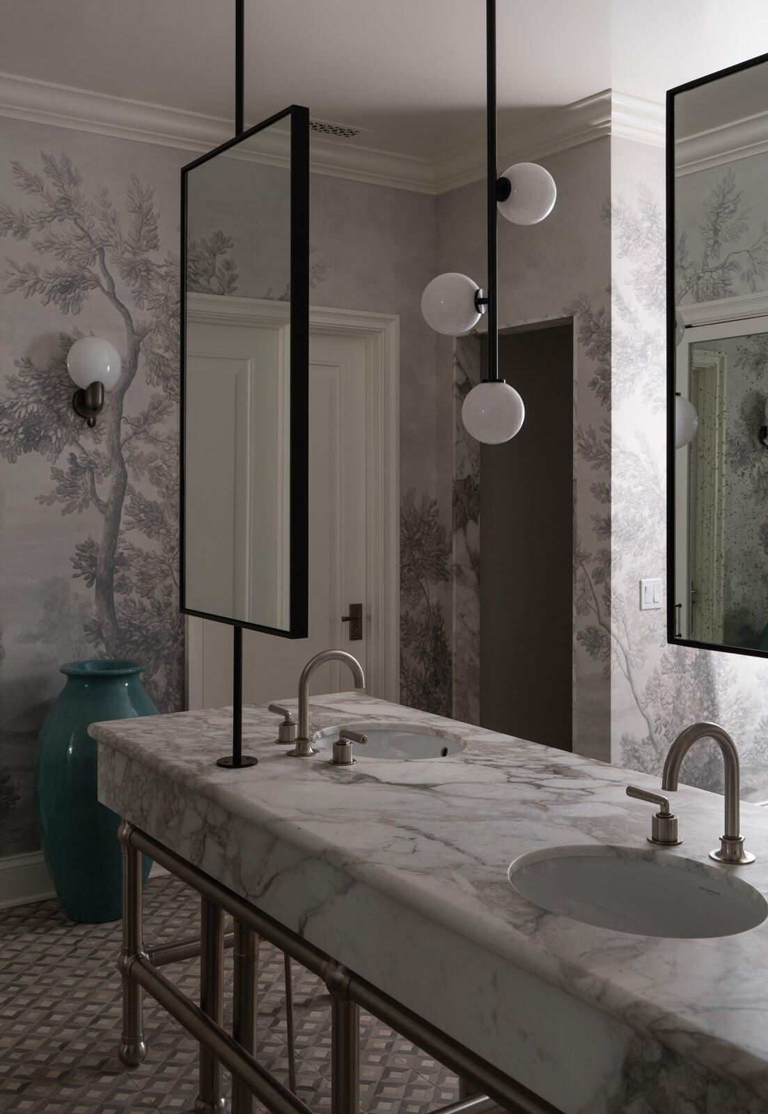 Undisclosed Address Montecito, CA 93108 - Photo 24 of 41 a bathroom with a granite countertop sink and a mirror