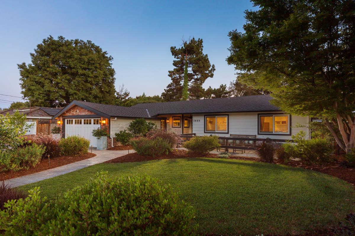 1489 Brookmill Road Los Altos, CA 94024 - Photo 1 of 43 a front view of a house with a garden and plants