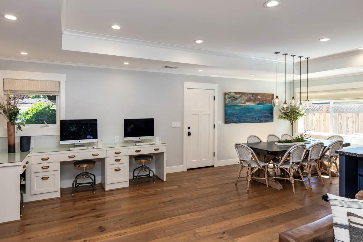 1489 Brookmill Road Los Altos, CA 94024 - Photo 15 of 43 a view of a dining room with furniture and wooden floor