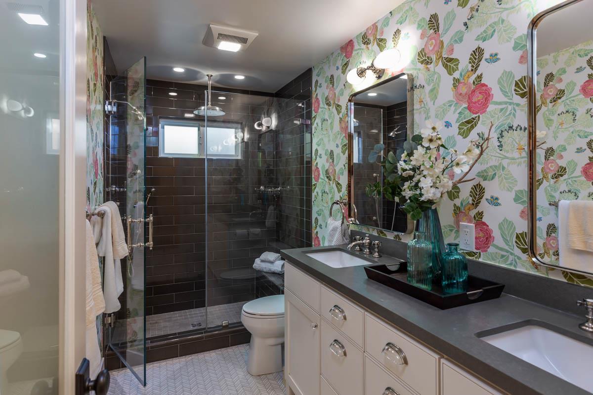 1489 Brookmill Road Los Altos, CA 94024 - Photo 24 of 43 a bathroom with a sink toilet and shower