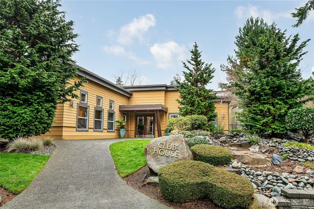 front view of a building with a balcony