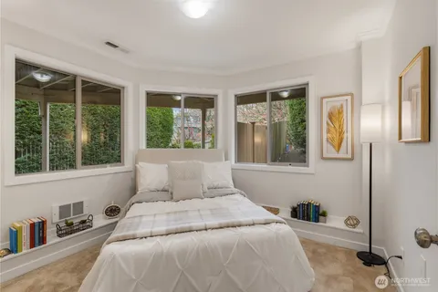 a room with a table and chairs