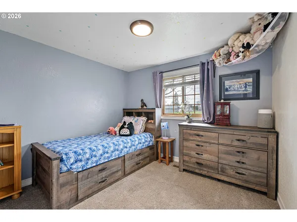 a bed room with a bed and a television