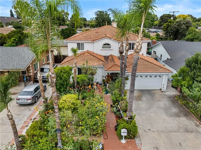 an aerial view of a house