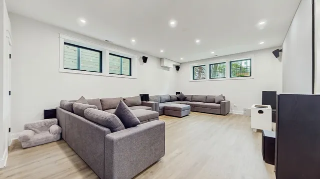 a living room with furniture and a couch