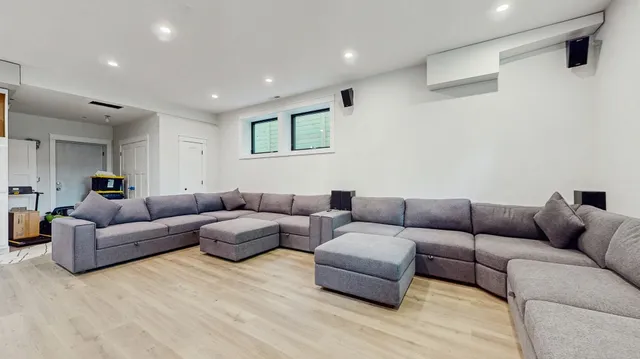 a living room with furniture