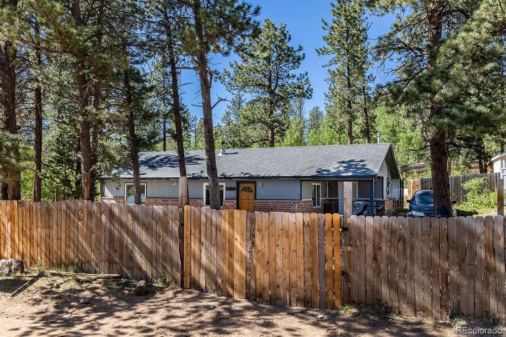 154 Cowan Road Bailey, CO 80421 - Photo 21 of 30 a view of a house with a large tree next to a yard