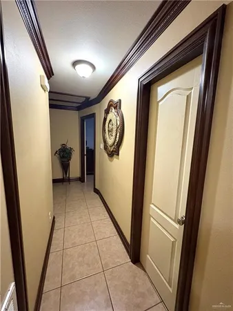 a view of hallway with washer and dryer