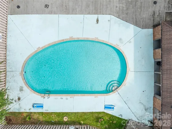 an aerial view of a wooden fence