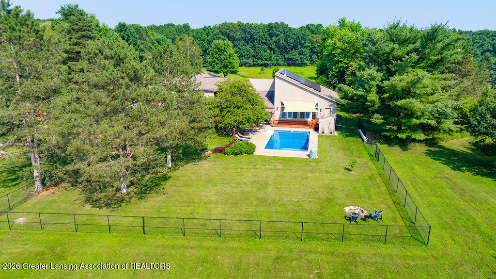 5353 Barton Road Williamston, MI 48895 - Photo 64 of 88 5353 Barton. Aerial Backyard Pool Vi