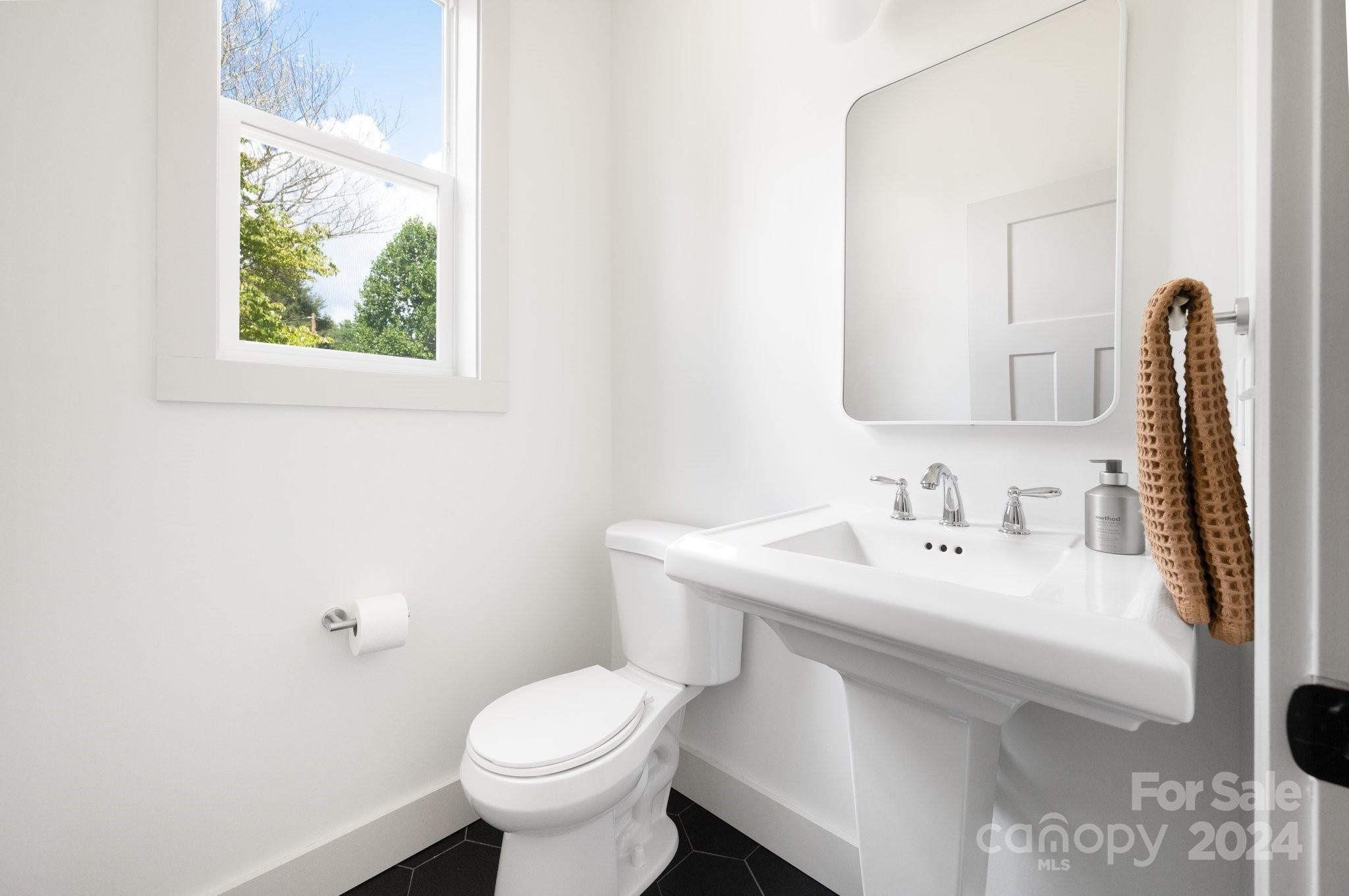 30 Spaulding Road Candler, NC 28715 - Photo 16 of 44 a bathroom with a toilet sink and mirror
