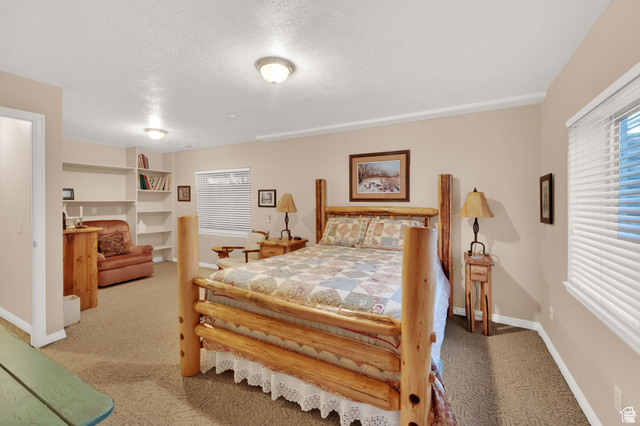 7740 Keswick Road Sandy, UT 84093 - Photo 49 of 74 Spacious room featuring neutral carpeting, recessed wall shelving, multiple windows with blinds, and ceiling-mounted lighting fixtures