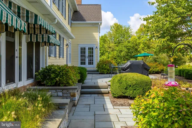 a view of a lake with a big yard