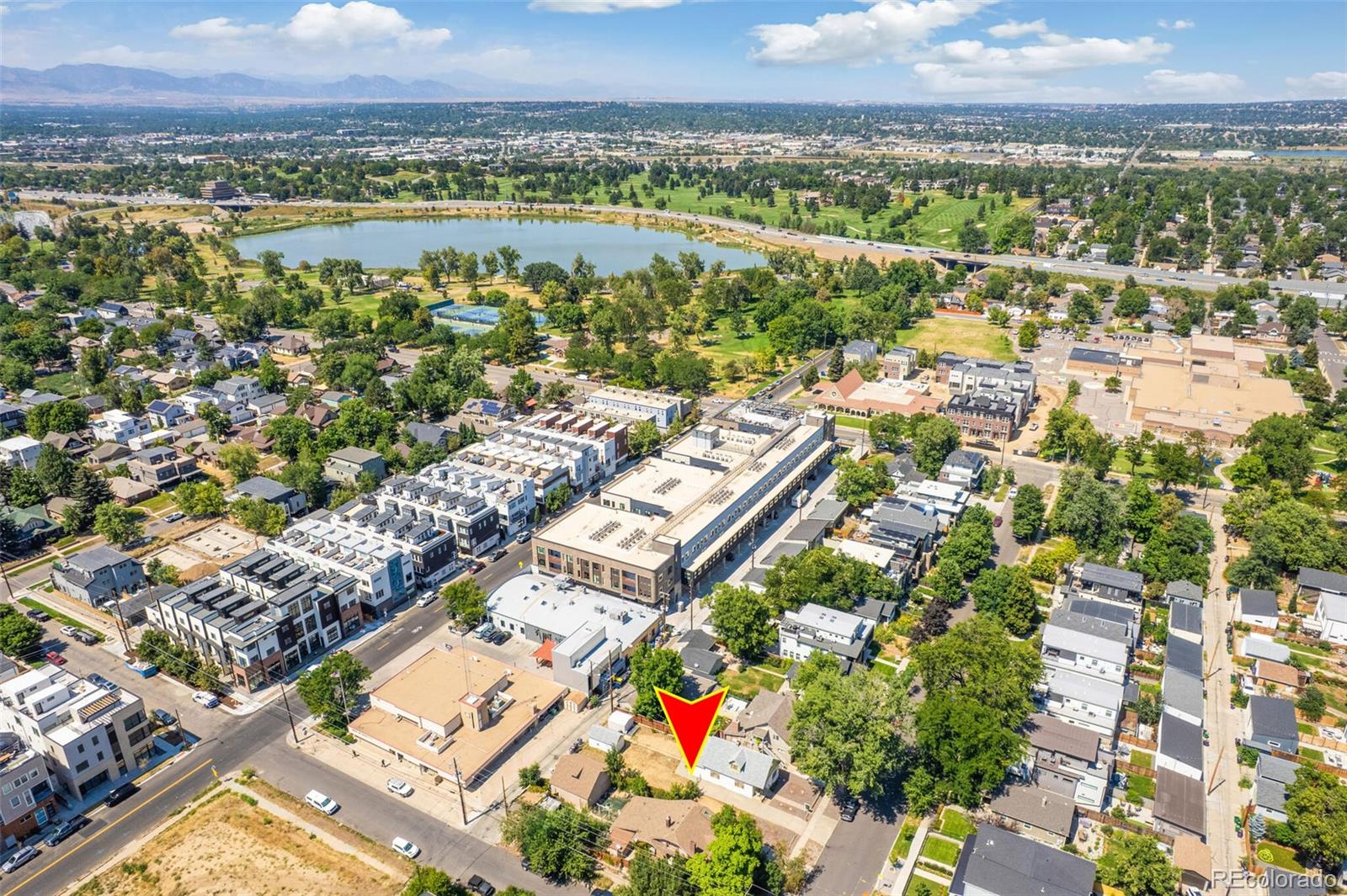4515 Stuart Street Denver, CO 80212 - Photo 6 of 28 an aerial view of residential building and lake view