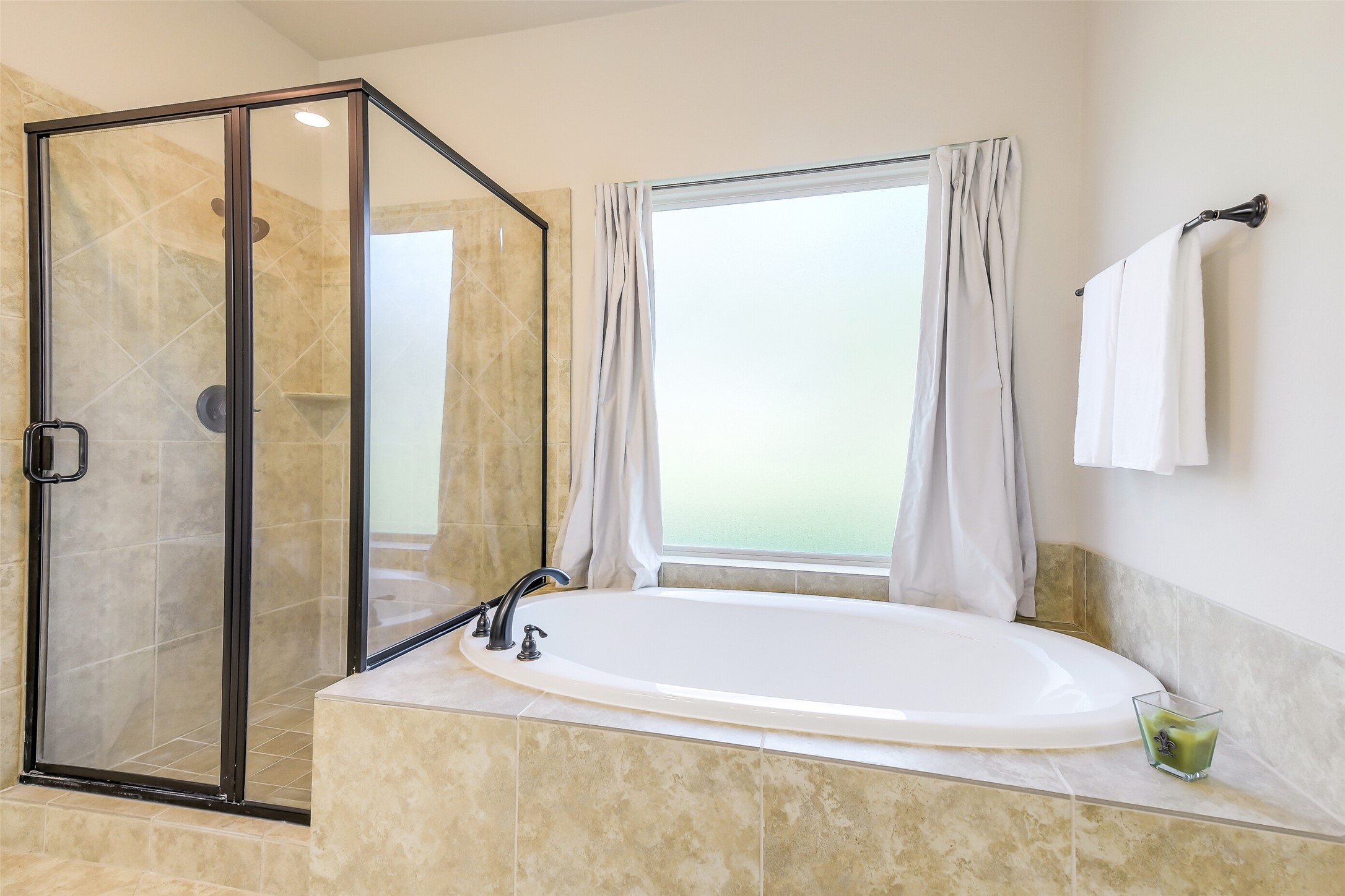 27906 Colonial Point Drive Katy, TX 77494 - Photo 23 of 39 a bathroom with a granite countertop bathtub and shower