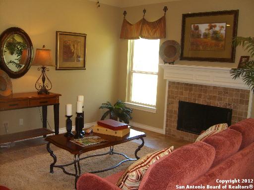 8835 Napa Landing Boerne, TX 78015 - Photo 7 of 21 a living room with furniture a window and a fireplace