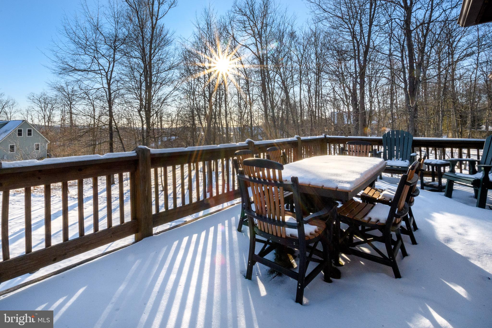 41 Wilson Circle Swanton, MD 21561 - Photo 54 of 63 a view of a patio with table and chairs with wooden floor and fence