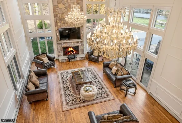 a spacious bedroom with a bed and a couch