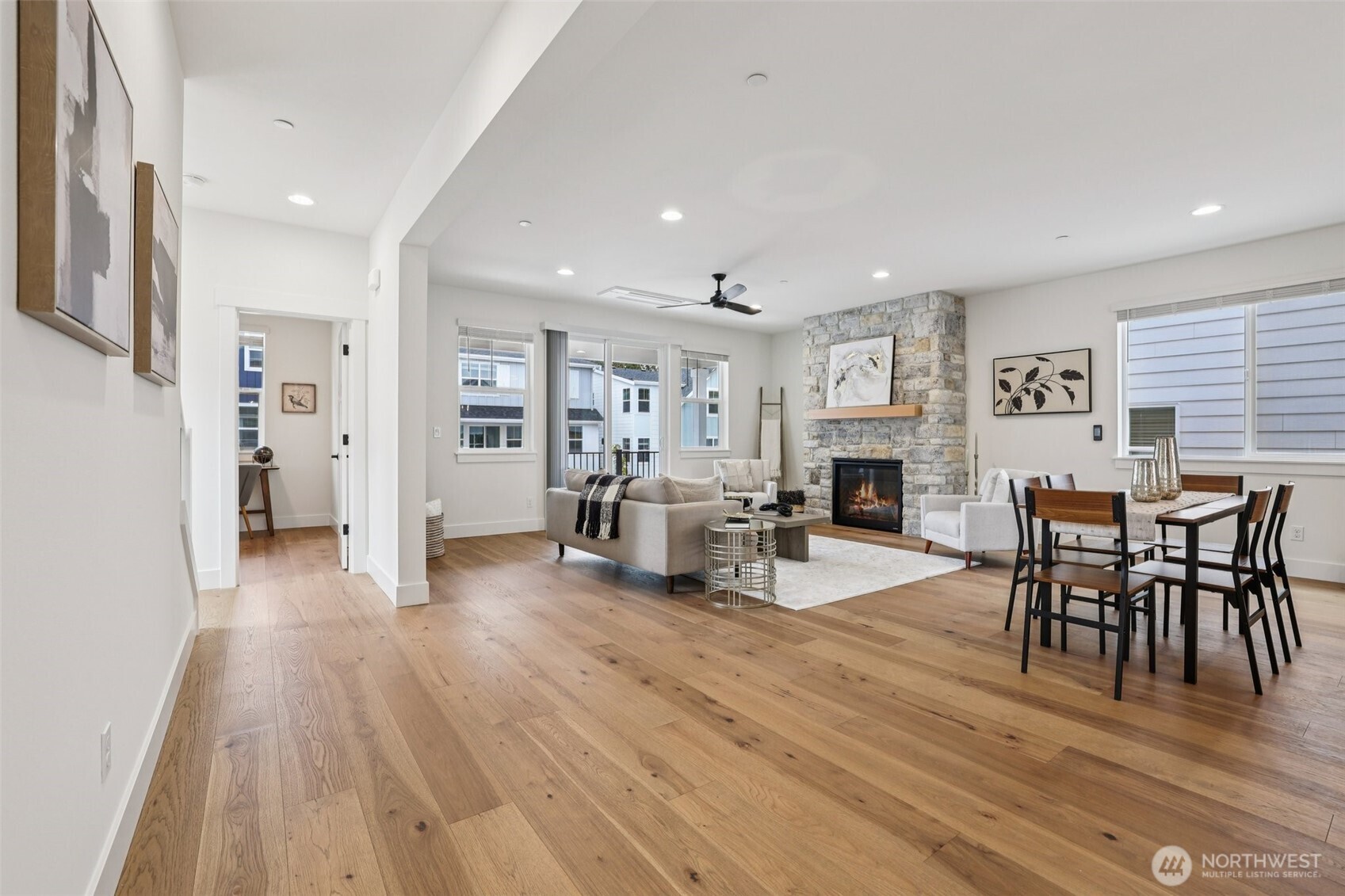 14 160th Place Southeast Bothell, WA 98012 - Photo 3 of 39 a living room with furniture and a fireplace
