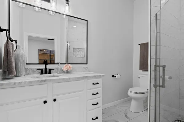 a bathroom with a toilet a sink a and mirror