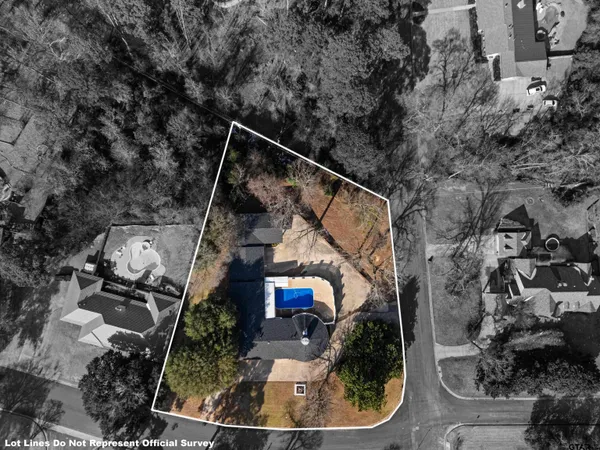 an aerial view of house with outdoor space