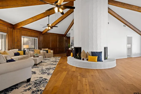 a living room with furniture